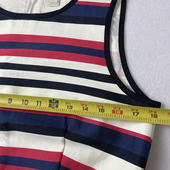 J.Crew Women’s Sleeveless Striped Peg Dress Ivory Pink Blue Career Teacher-8 - Picture 4 of 11